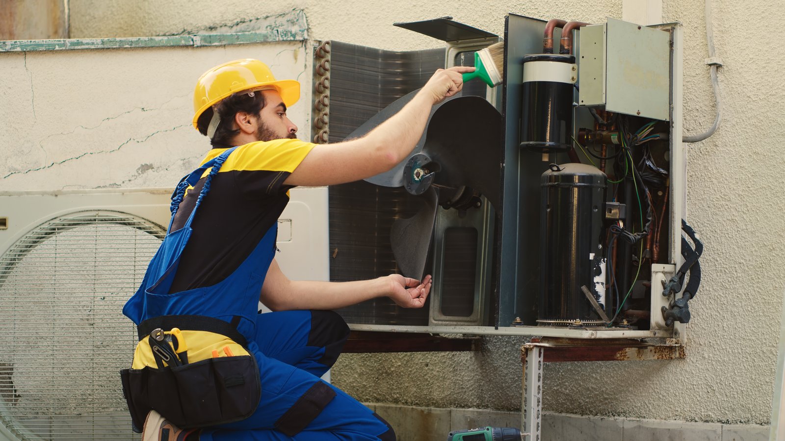 Técnico da ÁrticoAr realizando manutenção em ar-condicionado split